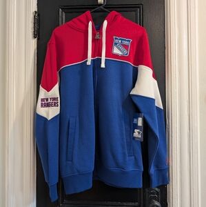 New York Rangers Sweatshirt Hoodie Full Zip Up Men's BNWT